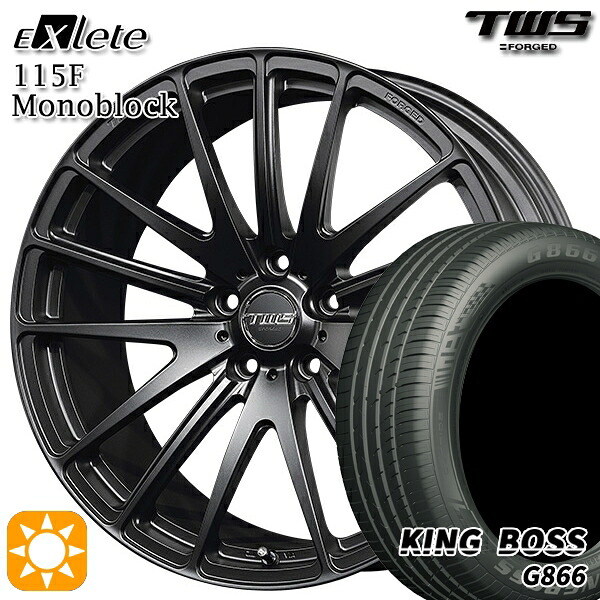 ベンツ Aクラス/CLA 225/45R18 95W XL キングボス G866 TWS EXlete 115F モノブロック フラットブラック 18インチ 7.5J 5H112 サマータイヤホイールセット