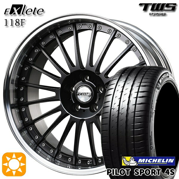 アウディ RS4/TT 255/30R20 92Y XL ミシュラン パイロットスポーツ 4S TWS EXlete 118F フラットブラック 20インチ 8.5J 5H112 サマータイヤホイールセット
