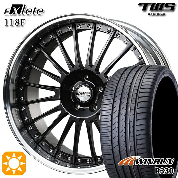 アウディ S4/A4 245/35R19 93W XL ウィンラン R330 TWS EXlete 118F フラットブラック 19インチ 8.0J 5H112 サマータイヤホイールセット|タイヤホイール激安王国