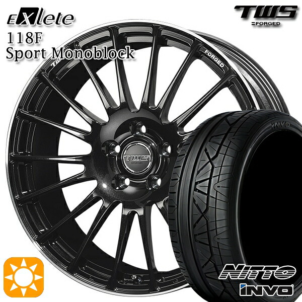 アウディ RS4/TT 255/35R19 96Y XL ニットー インヴォ INVO TWS EXlete 118F スポーツ モノブロック グラファイトブラック/フランジカット 19インチ 9.0J 5H112 サマータイヤホイールセット|タイヤホイール激安王国