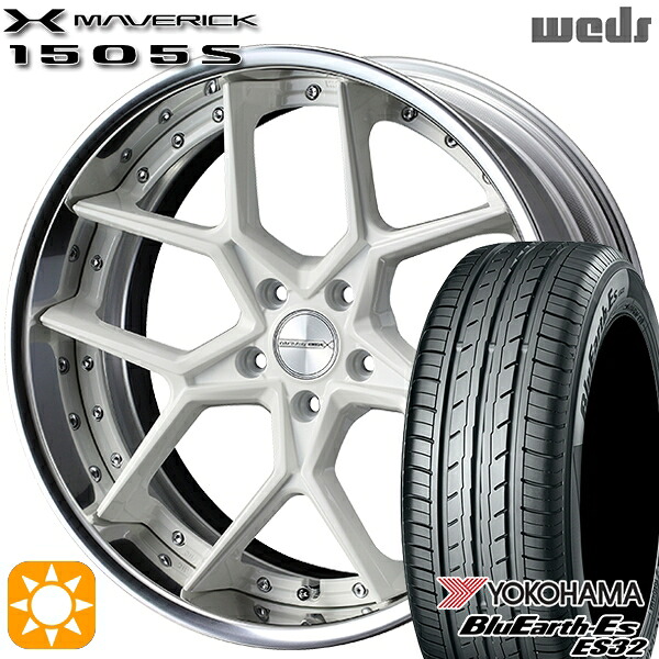 225/55R18 98V ヨコハマ ブルーアース ES32 Weds ウェッズ マーベリック 1505S ホワイト 18インチ 7.5J 5H114.3 サマータイヤホイールセット