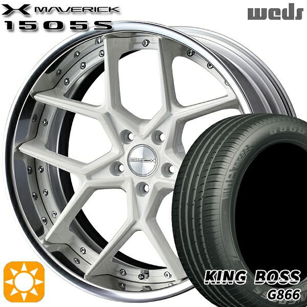 20アルファード 245/40R19 98W XL キングボス G866 Weds ウェッズ マーベリック 1505S ホワイト 19インチ 8.0J 5H114.3 サマータイヤホイールセット
