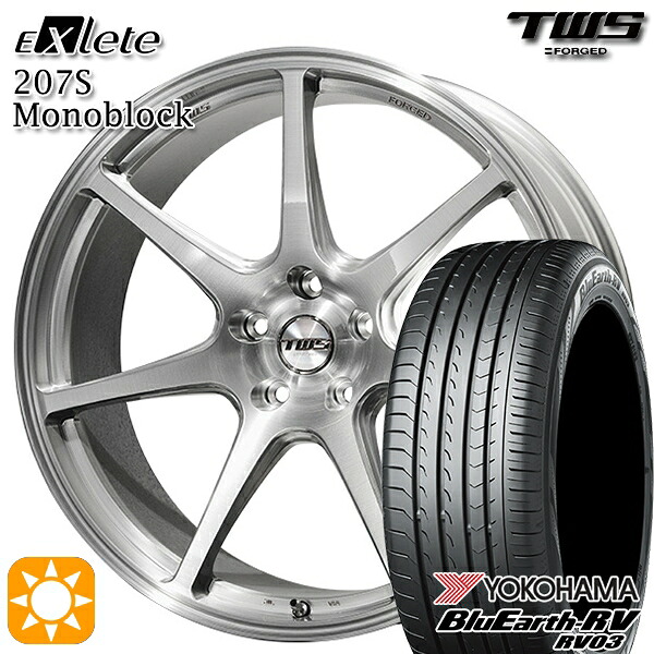 アウディ A6/A7(F2) 245/45R19 102W XL ヨコハマ ブルーアース RV03 TWS EXlete 207S モノブロック ブラッシュド 19インチ 9.5J 5H112 サマータイヤホイールセット