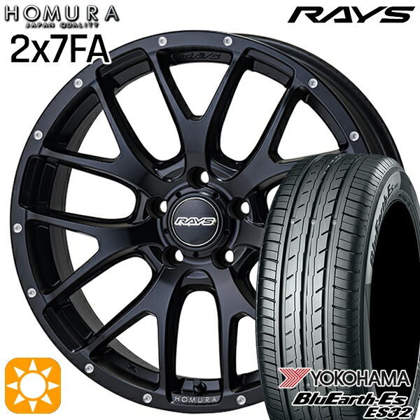 4/10ﾎﾟｲﾝﾄ10倍★225/55R18 98V ヨコハマ ブルーアース ES32 RAYS 2X7 FA BOL 18インチ 7.5J 5H114.3 サマータイヤホイールセット