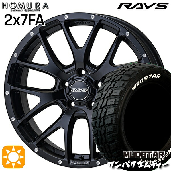 4/20ﾎﾟｲﾝﾄ10倍★225/55R18 98T WL マッドスター ワンパク M/T ホワイトレター RAYS 2X7 FA BOL 18インチ 7.5J 5H114.3 サマータイヤホイールセット