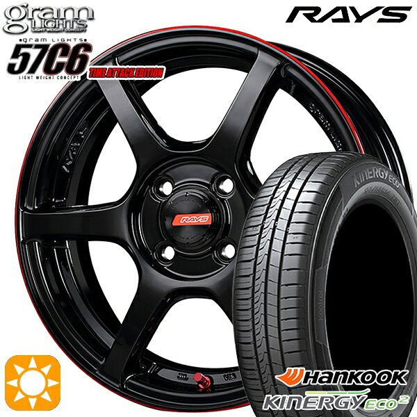 165/55R15 75V ハンコック キナジーエコ2 K435 RAYS レイズ グラムライツ 57C6 TIME ATTACK EDITION BLJ 15インチ 5.0J 4H100 サマータイヤホイールセット