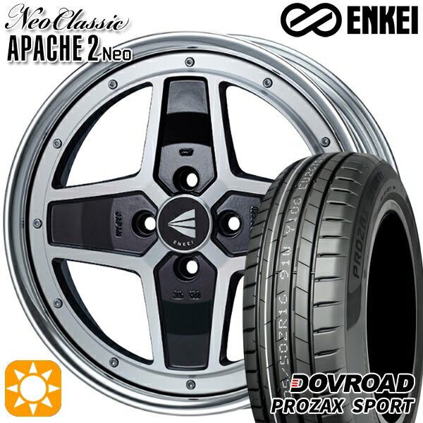 マツダ2 ノート 205/45R17 88W XL DOVROAD プロザックススポーツ ENKEI ネオクラシック アパッチ2 ネオ [Lo Disk] マシニングブラック 17インチ 6.5J 4H100 サマータイヤホイールセット