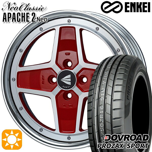 マツダ2 ノート 205/45R17 88W XL DOVROAD プロザックススポーツ ENKEI ネオクラシック アパッチ2 ネオ [Lo Disk] マシニングレッド 17インチ 6.5J 4H100 サマータイヤホイールセット