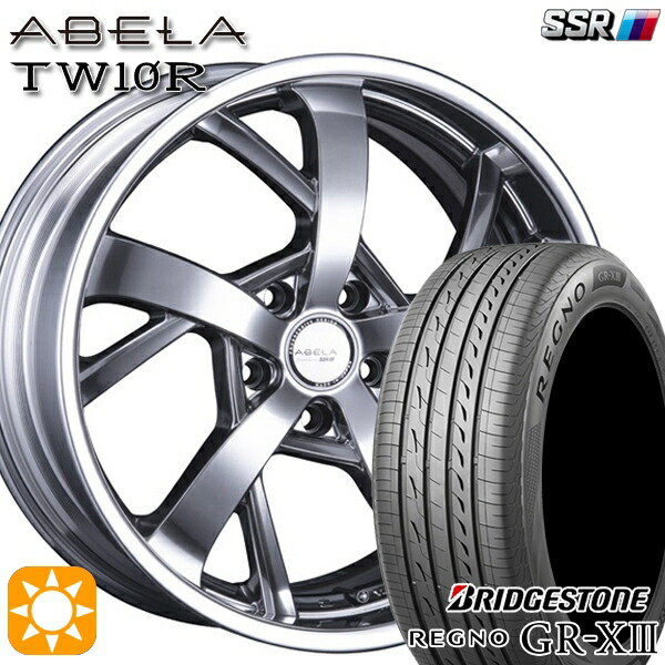 ハリアー アウトランダー 245/45R19 102W XL ブリヂストン レグノ GRX3 SSR アーベラ TW10R チタンシルバー 19インチ 7.5J 5H114.3 サマータイヤホイールセット