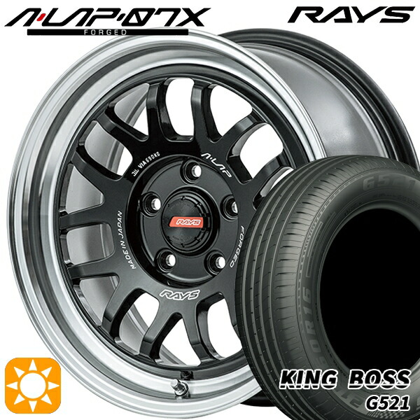 4/20ﾎﾟｲﾝﾄ10倍★195/60R16 89H キングボス G521 RAYS A-LAP 07X BD 16インチ 7.0J 5H114.3 サマータイヤホイールセット