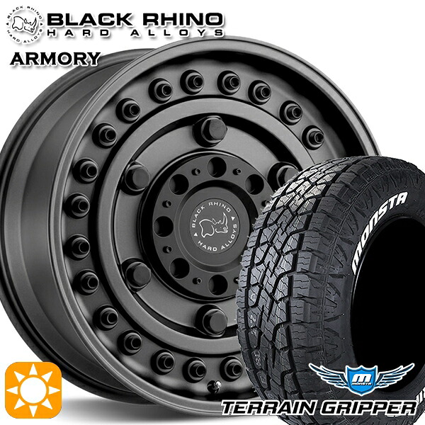 4/10ﾎﾟｲﾝﾄ10倍★JEEPラングラー 285/70R17 121/118R LT モンスタ テレーングリッパー ブラックライノ ARMORY アーモリー GUNBLACK 17インチ 8.0J 5H127 サマータイヤホイールセット 129,300円