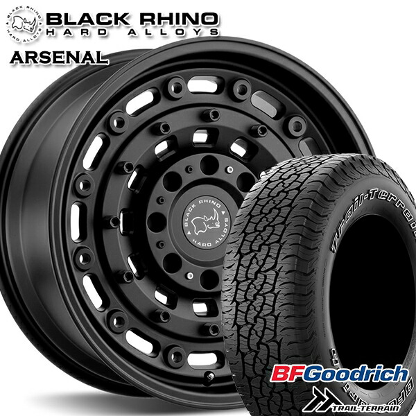 225/65R17 102T ORWL BFグッドリッチ トレールテレーン ブラックライノ ARSENAL アーセナル TEXTURED MATTEBLACK 17インチ 8.0J 5H114.3 サマータイヤホイールセット｜タイヤホイール激安王国