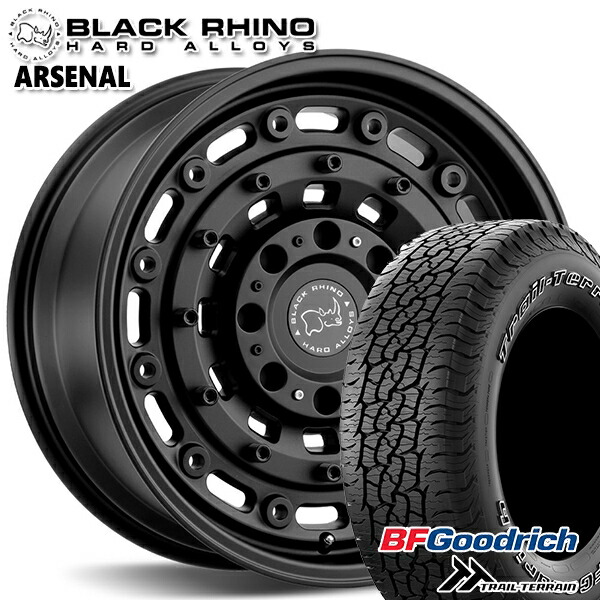 JEEPラングラー 265/65R17 112T ORWL BFグッドリッチ トレールテレーン ブラックライノ ARSENAL アーセナル TEXTURED MATTEBLACK 17インチ 8.0J 5H127 サマータイヤホイールセット｜タイヤホイール激安王国