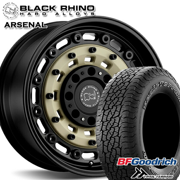 225/65R17 102T ORWL BFグッドリッチ トレールテレーン ブラックライノ ARSENAL アーセナル SAND ON BLACK 17インチ 8.0J 5H114.3 サマータイヤホイールセット|タイヤホイール激安王国