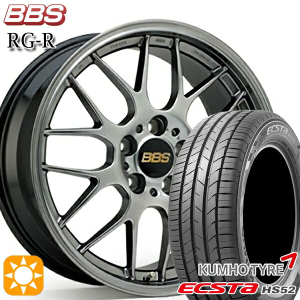 フォレスター 215/60R17 100V XL クムホ エクスタ HS52 BBS RG-R ダイヤモンドブラック（DB） 17インチ 7.5J 5H100 サマータイヤホイールセット