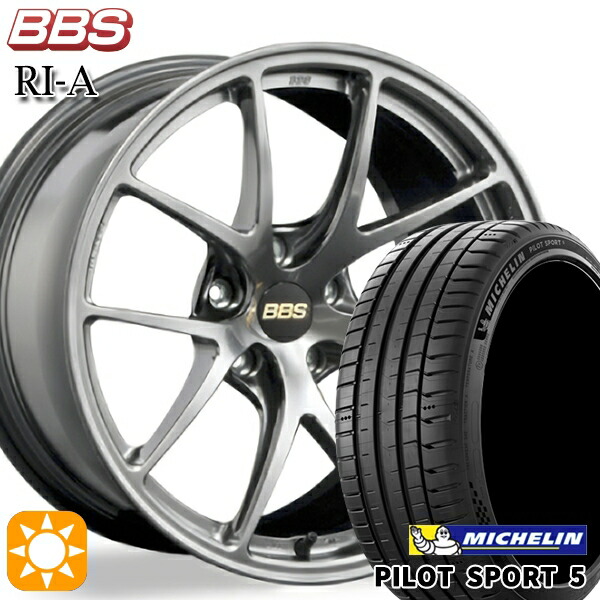 235/50R18 101Y XL ミシュラン パイロットスポーツ5 BBS RI-A ダイヤモンドブラック（DB） 18インチ 8.0J 5H114.3 サマータイヤホイールセット｜タイヤホイール激安王国