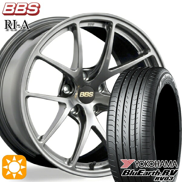 235/50R18 101V XL ヨコハマ ブルーアース RV03 BBS RI-A ダイヤモンドブラック（DB） 18インチ 8.0J 5H114.3 サマータイヤホイールセット｜タイヤホイール激安王国