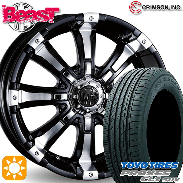 175/80R16 91S トーヨー プロクセス CL1 SUV クリムソン MG ビースト ブラックポリッシュ 16インチ 5.5J 5H139.7 サマータイヤホイールセット