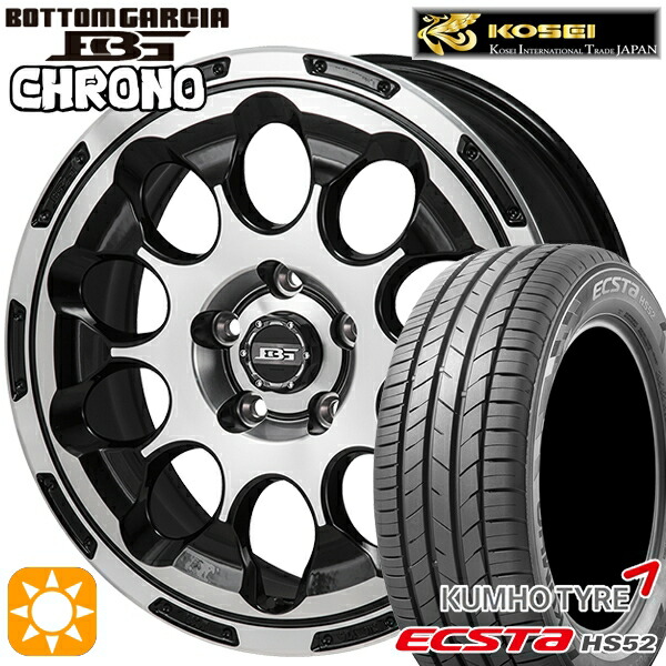 C-HR カローラクロス 215/60R17 100V XL クムホ エクスタ HS52 コーセイ ボトムガルシア クロノ ブラックポリッシュ 17インチ 7.0J 5H114.3 サマータイヤホイールセット｜タイヤホイール激安王国