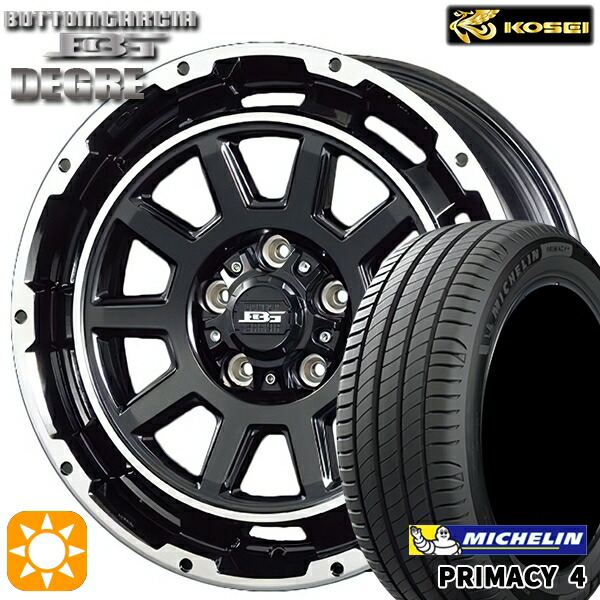 195/60R16 93V XL ミシュラン プライマシー4 コーセイ ボトムガルシア ディグレ ブラックポリッシュ 16インチ 6.5J 5H114.3 サマータイヤホイールセット