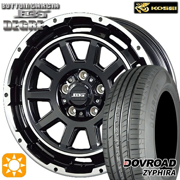 205/65R16 95H DOVROAD ザイファイラ コーセイ ボトムガルシア ディグレ ブラックポリッシュ 16インチ 6.5J 5H114.3 サマータイヤホイールセット｜タイヤホイール激安王国