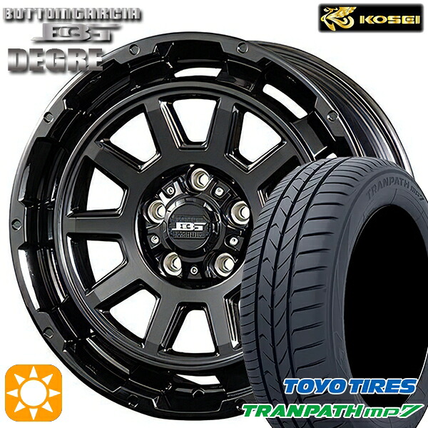 205/50R17 93V トーヨー トランパス mp7 コーセイ ボトムガルシア ディグレ グロッシーブラック 17インチ 7.0J 5H114.3 サマータイヤホイールセット