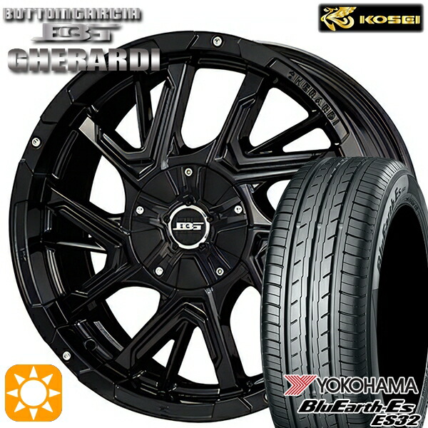215/50R17 95V XL ヨコハマ ブルーアース ES32 コーセイ ボトムガルシア ゲラルディ グロッシーブラック 17インチ 7.0J 5H114.3 サマータイヤホイールセット｜タイヤホイール激安王国