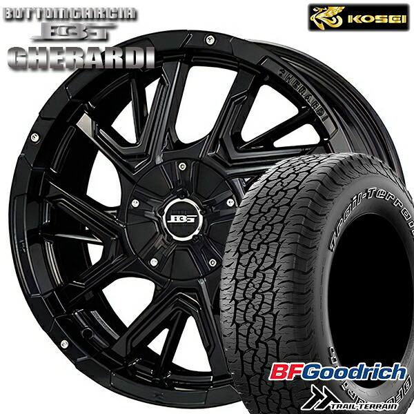 225/65R17 102T ORWL BFグッドリッチ トレールテレーン コーセイ ボトムガルシア ゲラルディ グロッシーブラック 17インチ 7.0J 5H114.3 サマータイヤホイールセット