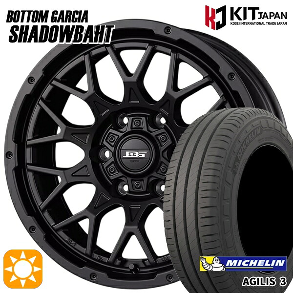 200系ハイエース 215/65R16C 109/107T ミシュラン アジリス3 ボトムガルシア シャドウバーツ MBK 16インチ 6.5J 6H139.7 +38 サマータイヤホイールセット|タイヤホイール激安王国