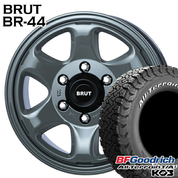 215/70R16 100/97S RWL BFグッドリッチ オールテレーン T/A KO3 BRUT ブルート BR-44 コンクリート 16インチ 6.5J 6H139.7 サマータイヤホイールセット｜タイヤホイール激安王国