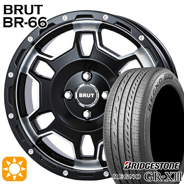 アクア クロスビー 175/60R16 82H ブリヂストン レグノ GRX3 BRUT ブルート BR-66 ミリタリーブラック 16インチ 6.5J 4H100 サマータイヤホイールセット|タイヤホイール激安王国