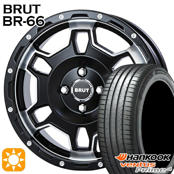 195/50R16 88V XL ハンコック ベンタスプライム4 K135 BRUT ブルート BR-66 ミリタリーブラック 16インチ 6.5J 4H100 サマータイヤホイールセット｜タイヤホイール激安王国