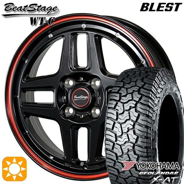 165/65R14 81/78Q ヨコハマ ジオランダー X-AT G016 ブレスト ビートステージ WT-C ブラックレッドライン 14インチ 4.5J 4H100 サマータイヤホイールセット