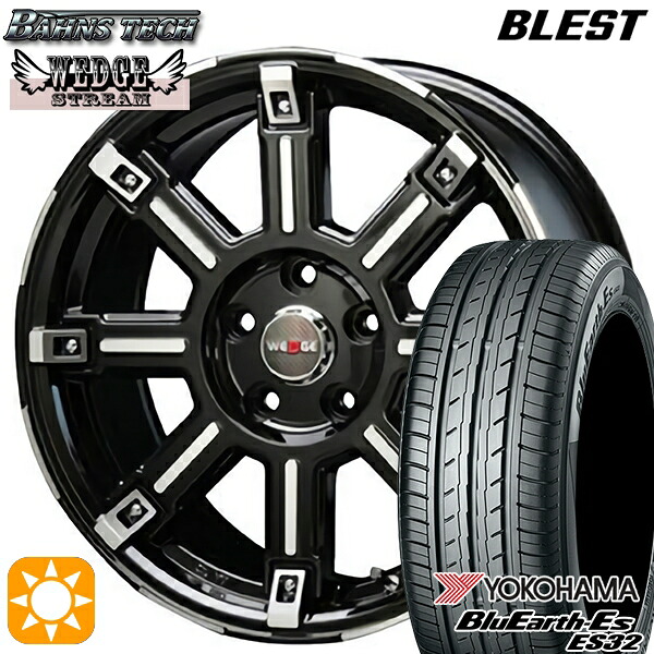 215/45R17 91V XL ヨコハマ ブルーアース ES32 ブレスト バーンズテック エッジストリーム ブラックポリッシュ 17インチ 7.5J 5H114.3 サマータイヤホイールセット