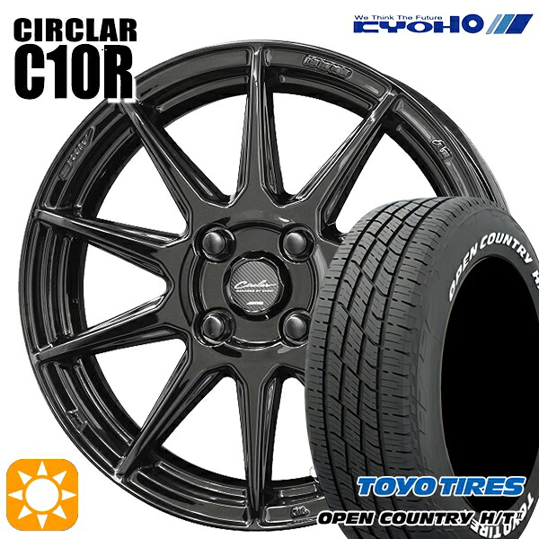 4/10ﾎﾟｲﾝﾄ10倍★215/70R16 100H トーヨー オープンカントリー H/T2 WL KYOHO サーキュラー C10R グロスブラック 16インチ 6.5J 4H100 サマータイヤホイールセット