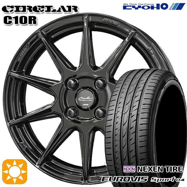 165/60R14 75H ロードストーン ユーロビズ Sport 04 KYOHO サーキュラー C10R グロスブラック 14インチ 4.5J 4H100 サマータイヤホイールセット