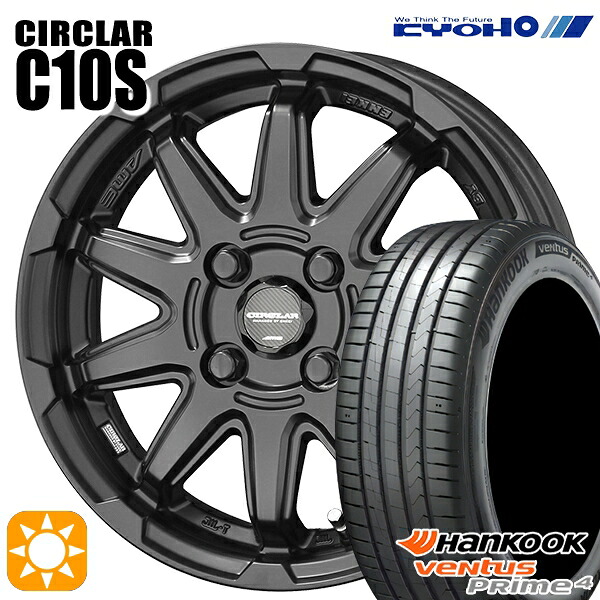195/65R16 92V ハンコック ベンタスプライム4 K135 KYOHO サーキュラー C10S マットブラック 16インチ 6.0J 4H100 サマータイヤホイールセット
