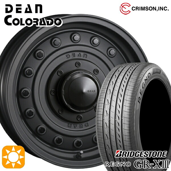 プリウスα ストリーム 205/60R16 92V ブリヂストン レグノ GRX3 クリムソン ディーン コロラド マットチャコールブラック 16インチ 7.0J 5H114.3 サマータイヤホイールセット