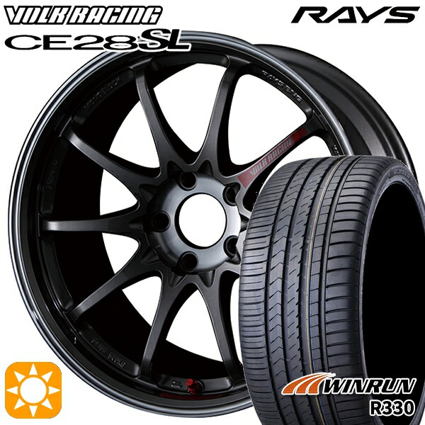 アウトランダー エクストレイル 225/55R18 98V ウィンラン R330 RAYS ボルクレーシング CE28 SL PG 18インチ 8.0J 5H114.3 サマータイヤホイールセット