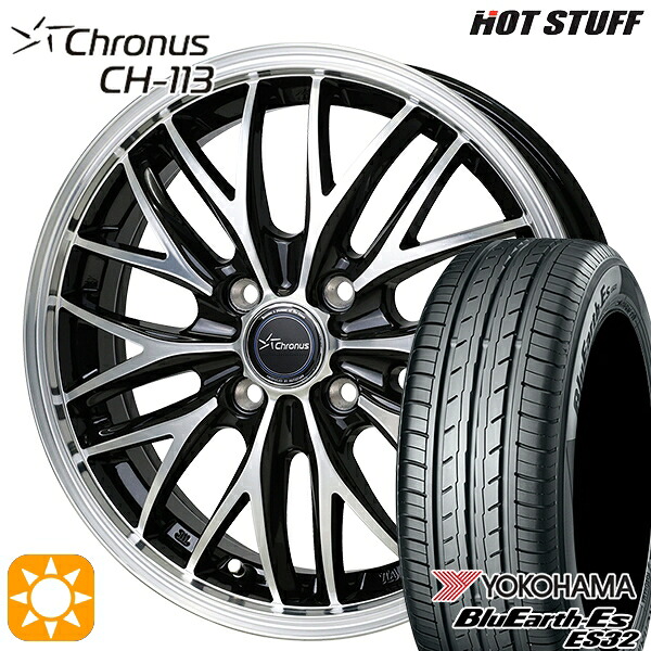 4/10ﾎﾟｲﾝﾄ10倍★フィット アクア 175/70R14 84S ヨコハマ ブルーアース ES32 HotStuff ホットスタッフ クロノス CH113 14インチ 5.0J 4H100 サマータイヤホイールセット