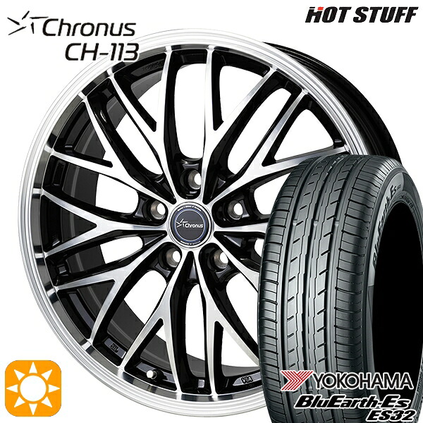 50プリウス インプレッサ 215/45R17 91V XL ヨコハマ ブルーアース ES32 HotStuff ホットスタッフ クロノス CH113 17インチ 7.0J 5H100 サマータイヤホイールセット|タイヤホイール激安王国