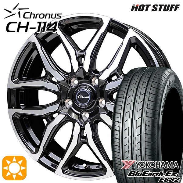 225/55R18 98V ヨコハマ ブルーアース ES32 ホットスタッフ クロノス CH114 BK/P 18インチ 8.0J 5H114.3 +42 サマータイヤホイールセット|タイヤホイール激安王国