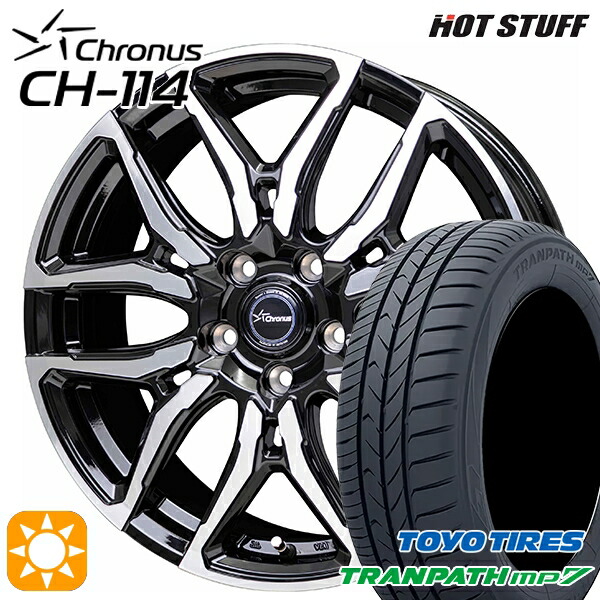 225/55R18 98V トーヨー トランパス mp7 ホットスタッフ クロノス CH114 BK/P 18インチ 8.0J 5H114.3 +42 サマータイヤホイールセット｜タイヤホイール激安王国