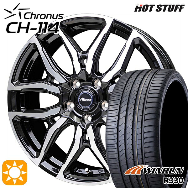 225/45R18 95W XL ウィンラン R330 ホットスタッフ クロノス CH114 BK/P 18インチ 7.0J 5H114.3 サマータイヤホイールセット|タイヤホイール激安王国