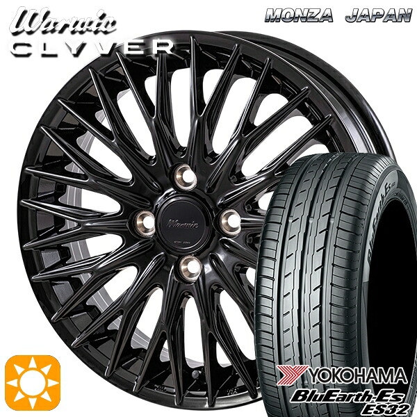 165/65R15 81S ヨコハマ ブルーアース ES32 MONZA ワーウィック クライヴァー GBK 15インチ 4.5J 4H100 サマータイヤホイールセット