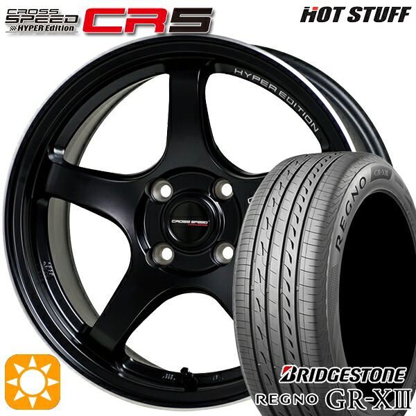 アクア クロスビー 175/60R16 82H ブリヂストン レグノ GRX3 HotStuff ホットスタッフ クロススピード CR5 セミグロスブラック 16インチ 6.0J 4H100 サマータイヤホイールセット|タイヤホイール激安王国