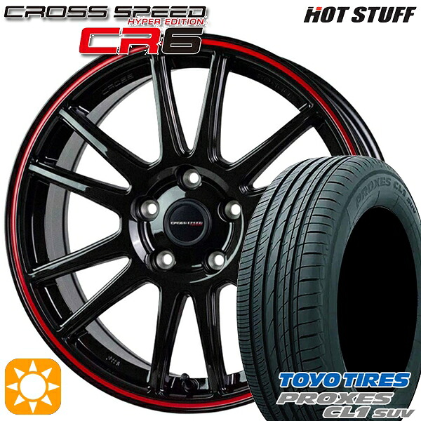4/10ﾎﾟｲﾝﾄ10倍★ヴェゼル レガシィ 225/60R18 100H トーヨー プロクセス CL1 SUV HotStuff ホットスタッフ クロススピード CR6 グロスガンメタレッドライン 18インチ 8.0J 5H114.3 サマータイヤホイールセット