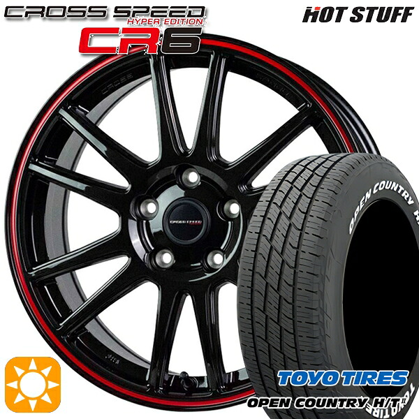 235/60R18 103H トーヨー オープンカントリー H/T2 WL HotStuff ホットスタッフ クロススピード CR6 グロスガンメタレッドライン 18インチ 8.0J 5H114.3 サマータイヤホイールセット