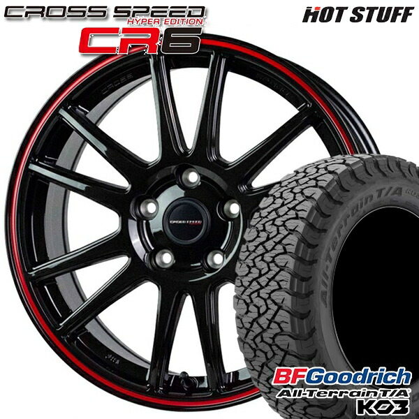 4/10ﾎﾟｲﾝﾄ10倍★CX5 CX8 225/65R17 107/103S RBL BFグッドリッチ オールテレーン T/A KO3 HotStuff ホットスタッフ クロススピード CR6 グロスガンメタレッドライン 17インチ 7.0J 5H114.3 サマータイヤホイールセット