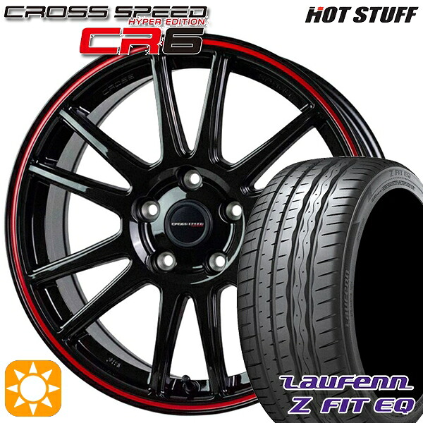 マークX スカイライン 225/45R18 95Y XL ラウフェン Z FIT EQ LK03 HotStuff ホットスタッフ クロススピード CR6 グロスガンメタレッドライン 18インチ 8.0J 5H114.3 サマータイヤホイールセット